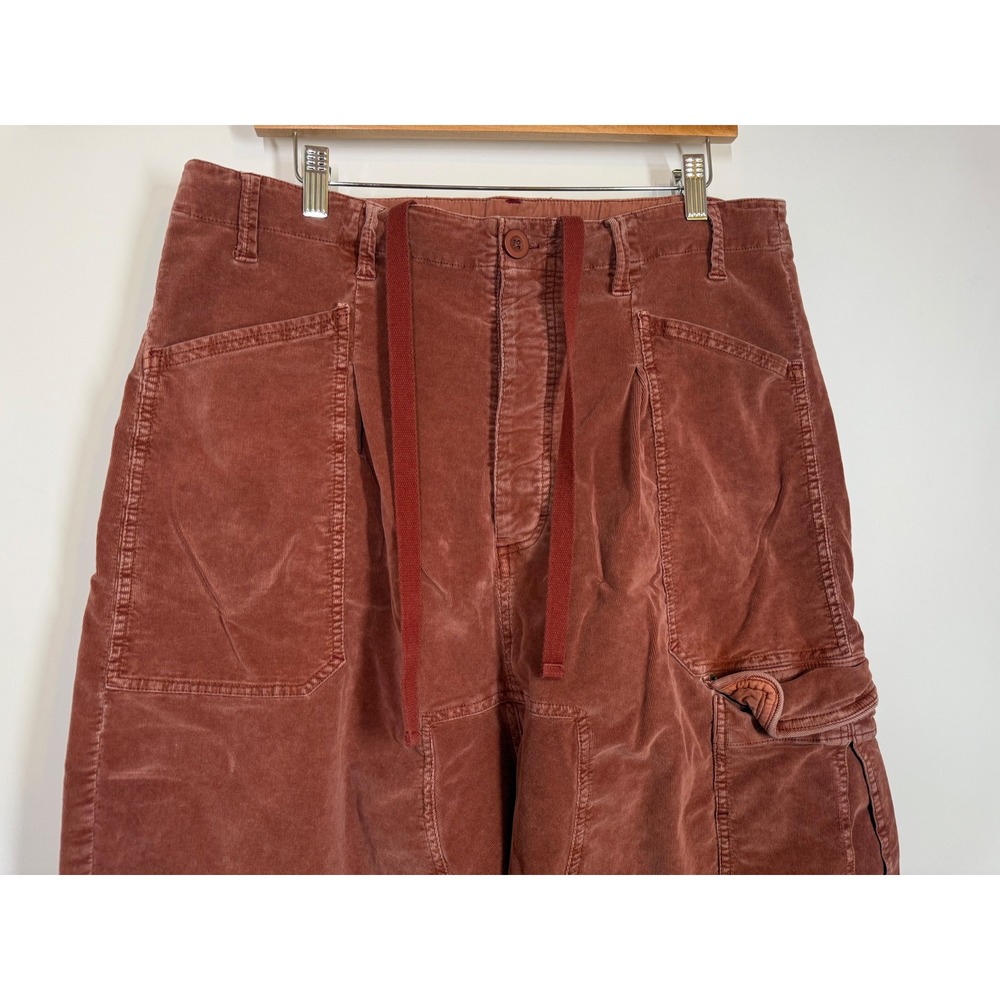 Free People Bay Breakers Corduroy Cargo Pants Womens XL Terracotta Drop Baggy - Picture 5 of 14